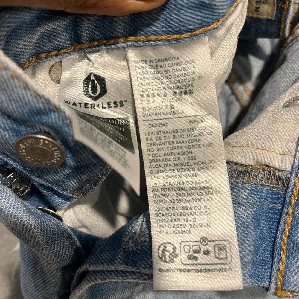 Levi's 501 Original Shorts Womens 25 Blue Denim High Waisted Distressed Cut Off - Picture 10 of 11